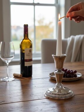 Birks Silverplated Candle Holder — Elegant Metal Candlestick